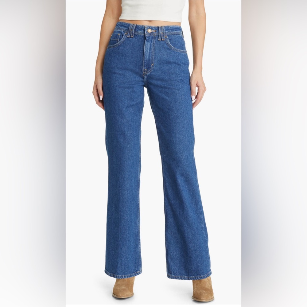 Free People We The Free Ava High Rise Non Stretch Denim Boot Cut Jeans Sz 28